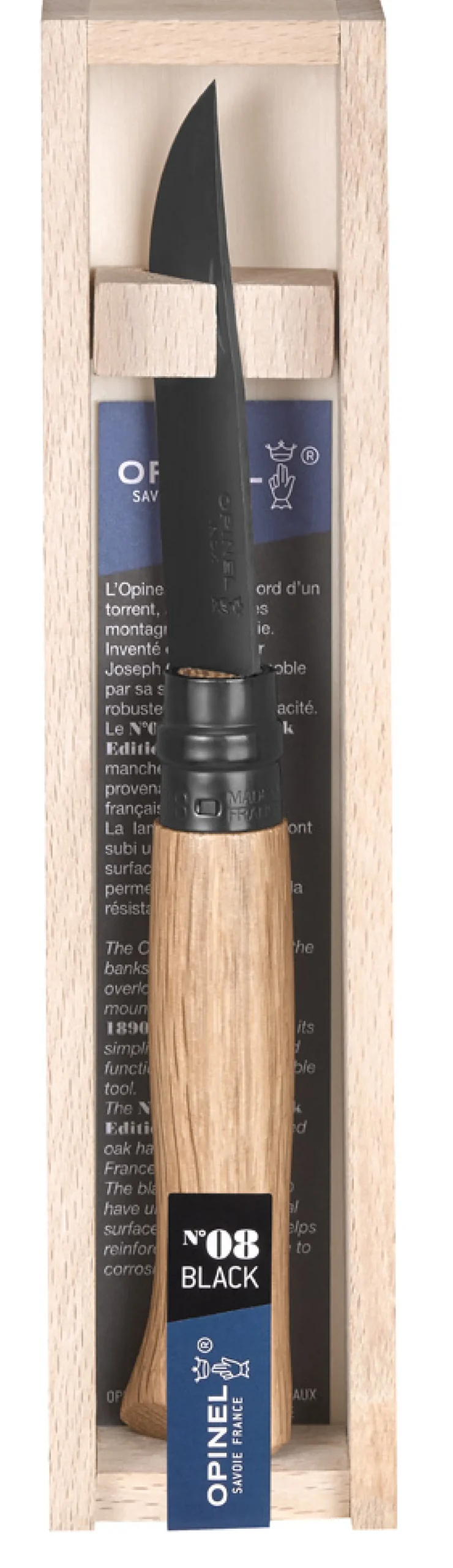Couteau lame noire, N°08 Chêne Black